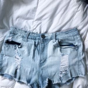 RSQ light denim shorts